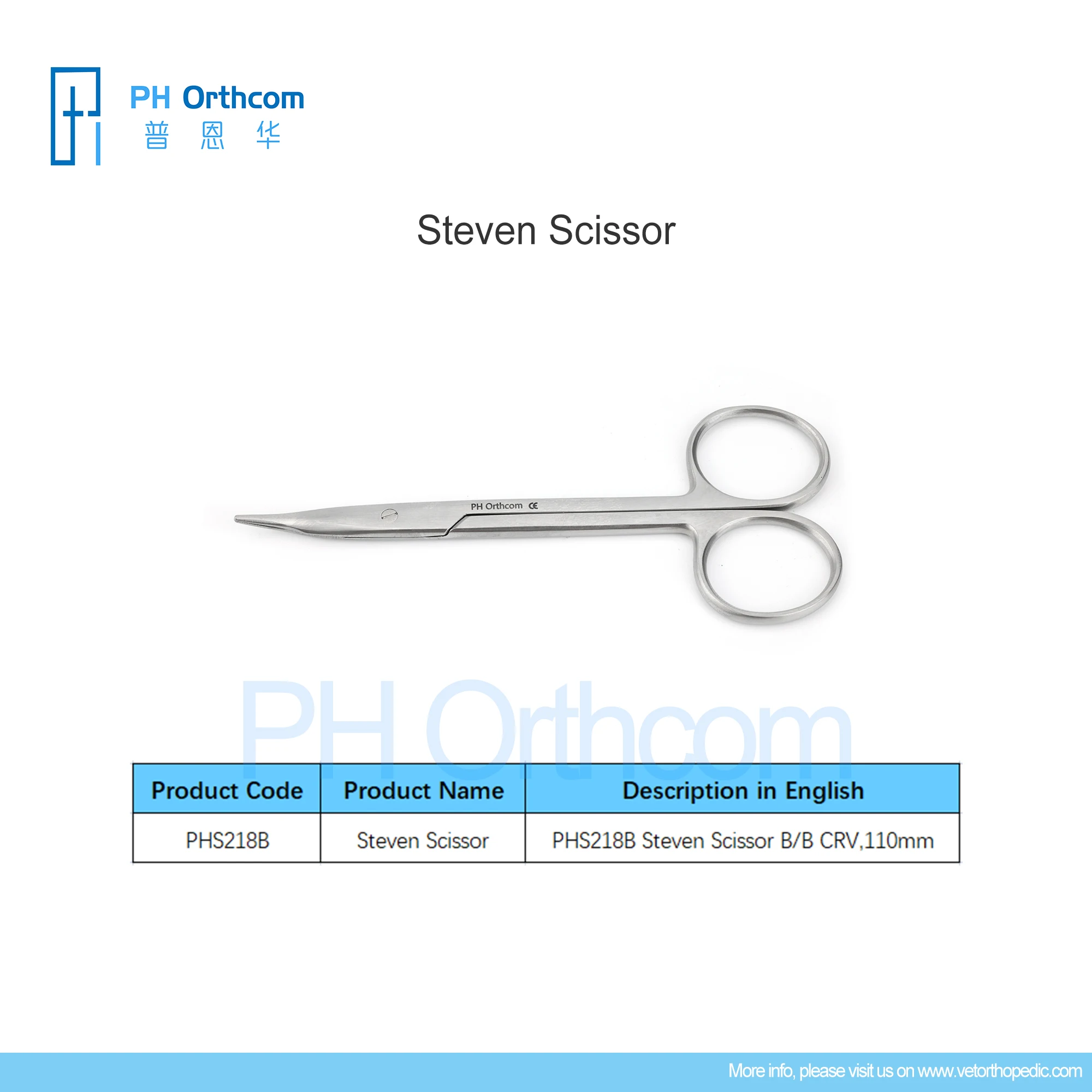 Veterinaria Steven Scissor Curved 110mm Veterinary Equipment Mascotas Pet Orthopedic Surgery Instruments Medical Supplies