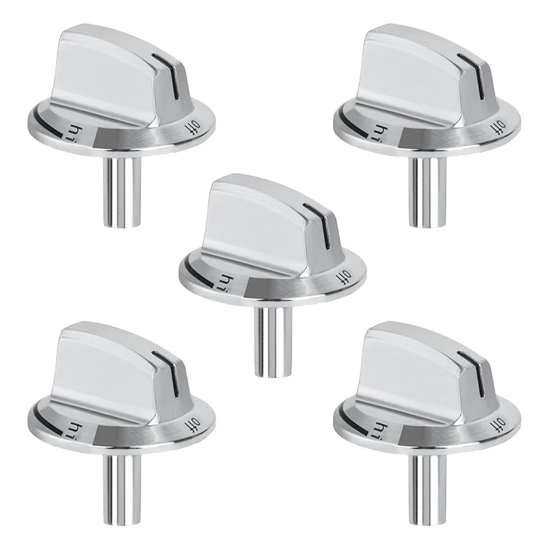 5er-Pack Upgrade 5304525746   Ersatz für Herdknöpfe mit langem Stiel, kompatibel mit Frigidaire-Gasherd-Ofenknöpfen