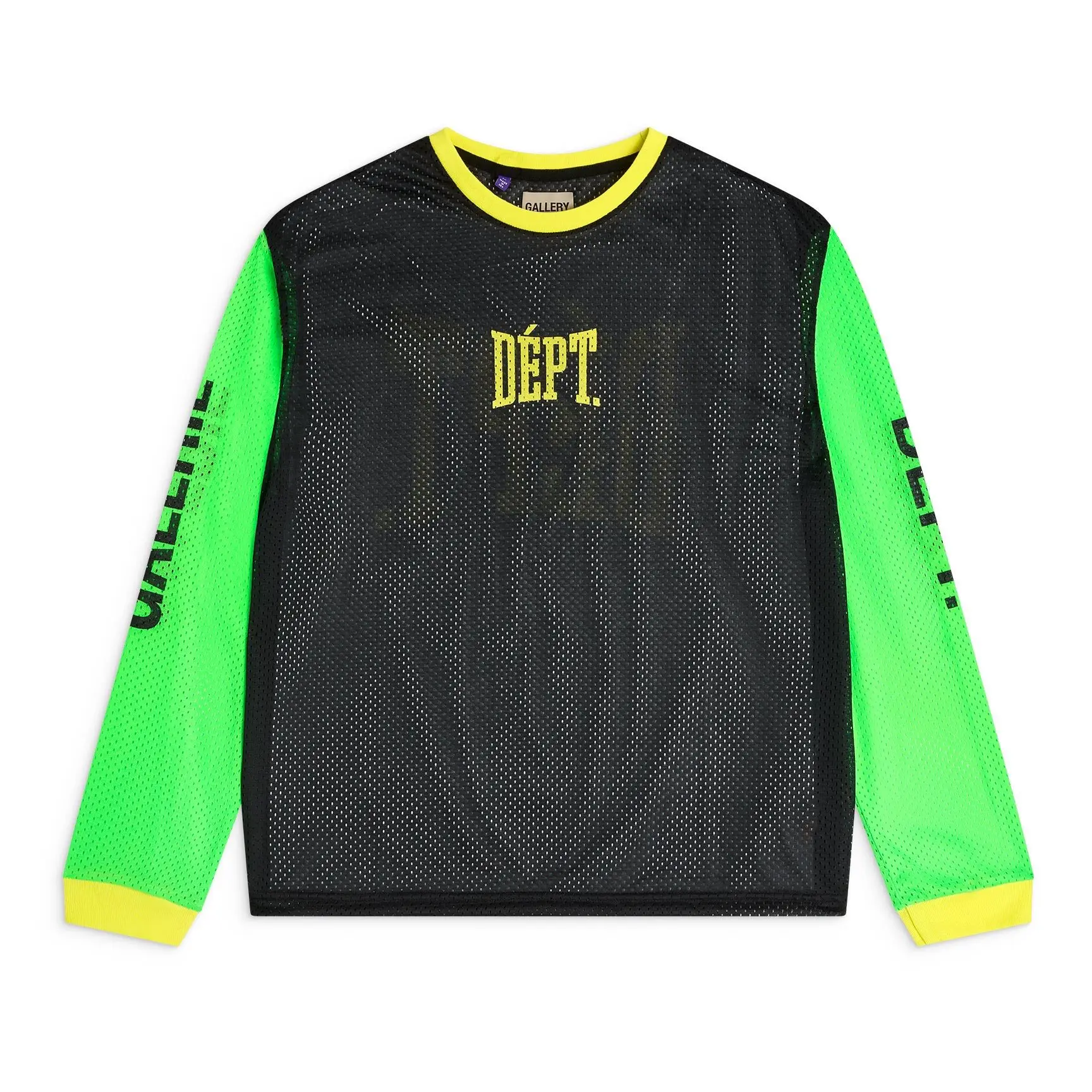 Gallery DEPT. Letter print color matching mesh crew neck retro jersey casual long sleeve T-shirt