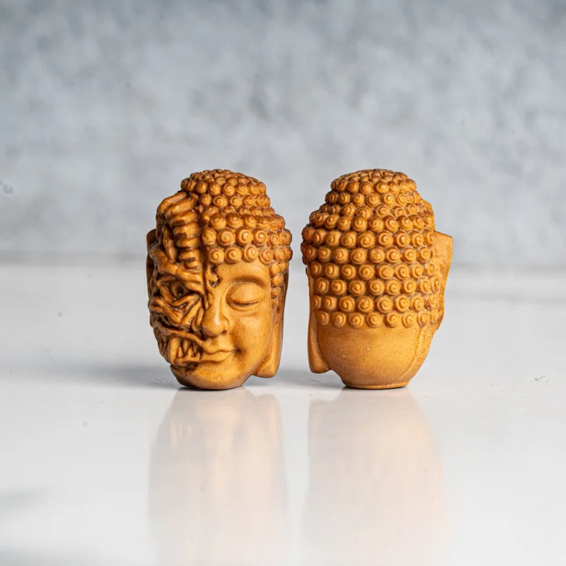Authentic Natural Carved Rosewood One Thought Between Buddhist Demonic Handheld Pendant Car Beads Buddha Head Scholar Bracelet