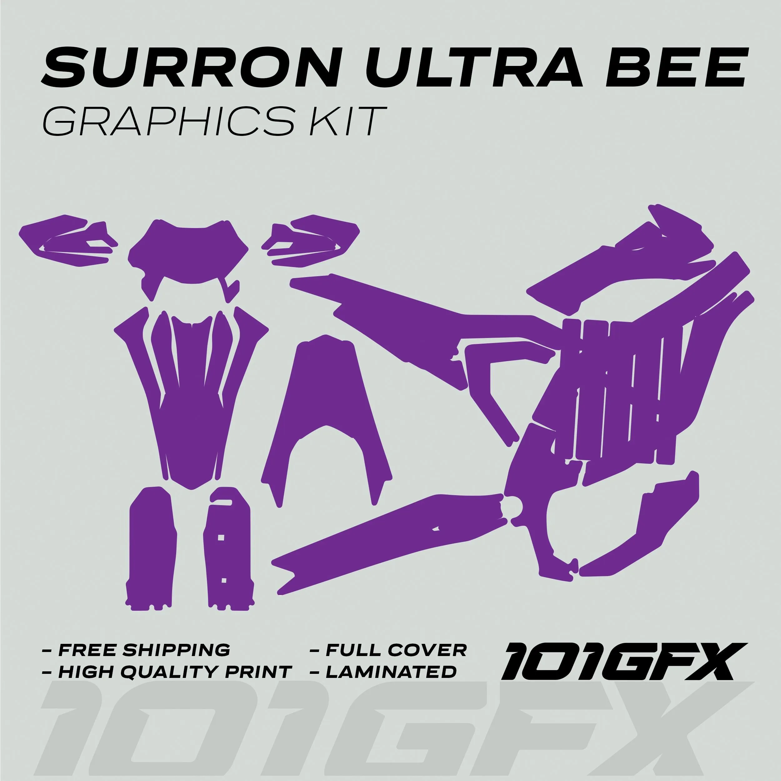 Graphics Kit SOLID COLOR PURPLE Decals Stickers Laminated eBike  Decals Wrap Protection Mono Color For Surron Ultra Bee