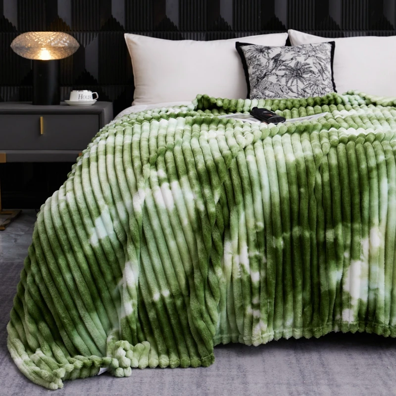 Blanket for Beds Tie Dyeing Warm manta Single/Queen/King Flannel Fleece Thow Blanket Thick Warm Plaids Sofa