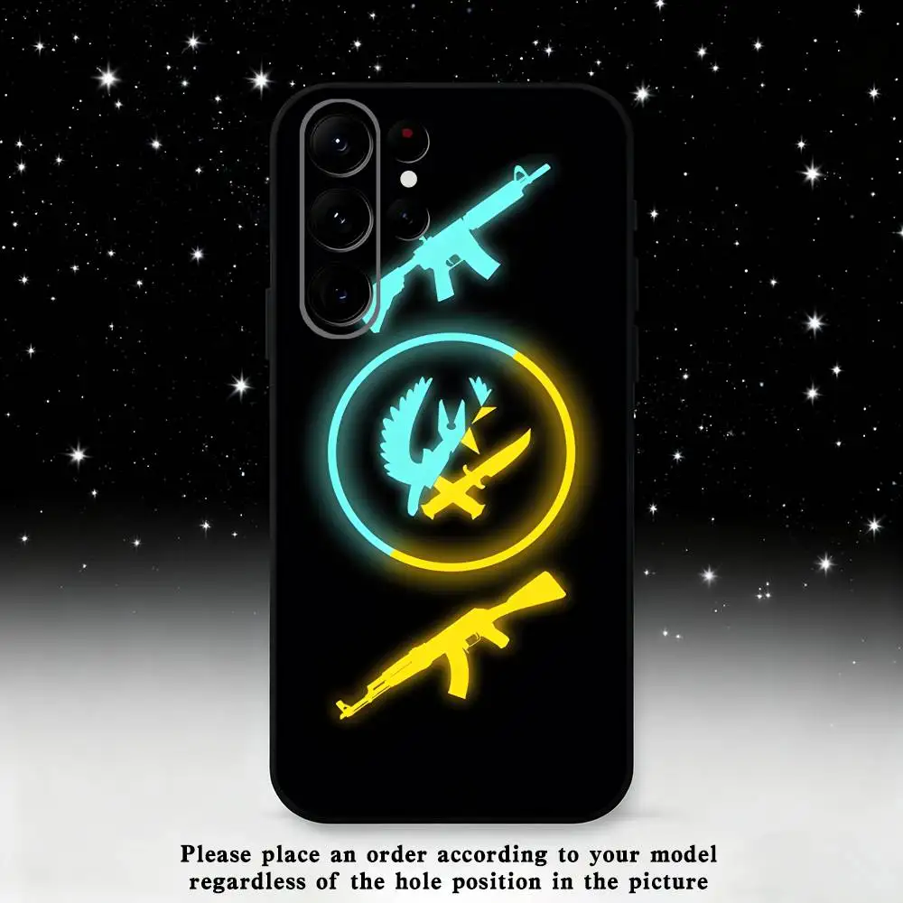 C-CS2 G-GO 게임폰 케이스 삼성 S25, S24 울트라, S20, S30 플러스, S22 플러스, S23, S30 울트라 5G 실리콘 블랙 쉘