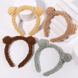 Nuove ragazze simpatiche orecchie da orso cerchi per capelli in peluche per ragazze bambini adorabili fasce per capelli fascia per bambini accessori per capelli moda invernale