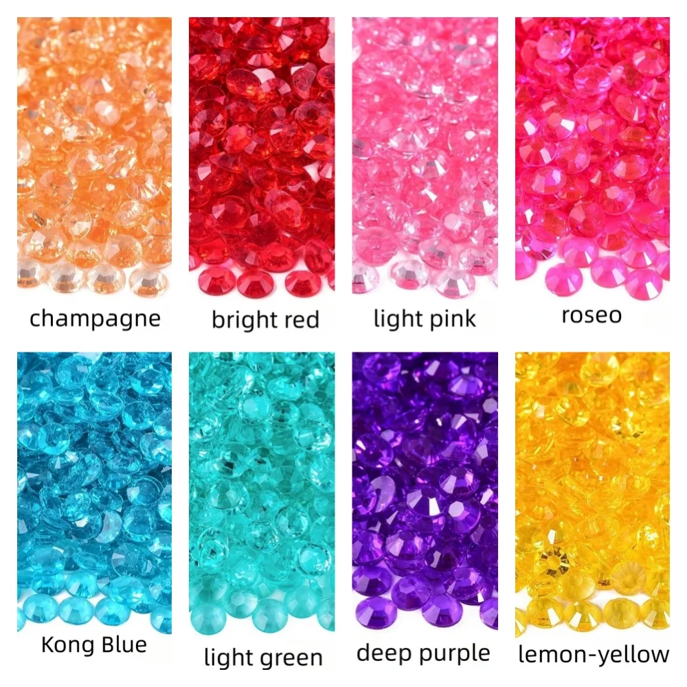 Resin Glitter Non Hotfix Rhinestones Wholesale Transparent Bottom Strass стразы Nails Crystals Diamond for Nail Charms Vestidos