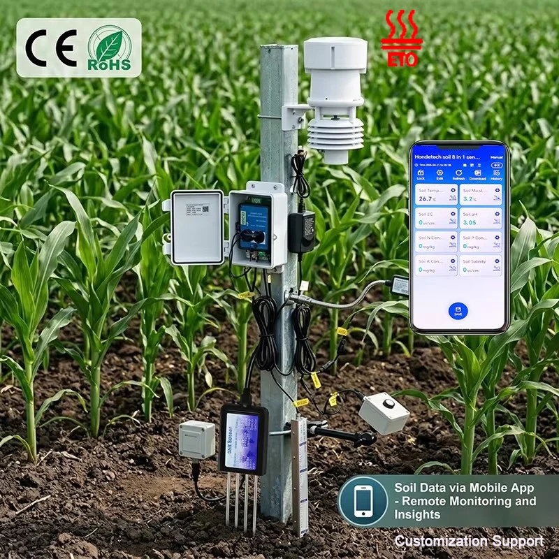 Soil Analyzer Temperature and Moisture 2 in 1 Sensor RS485 with APP for Smart Greenhouse Garden Farming Irrigation Hydroponics