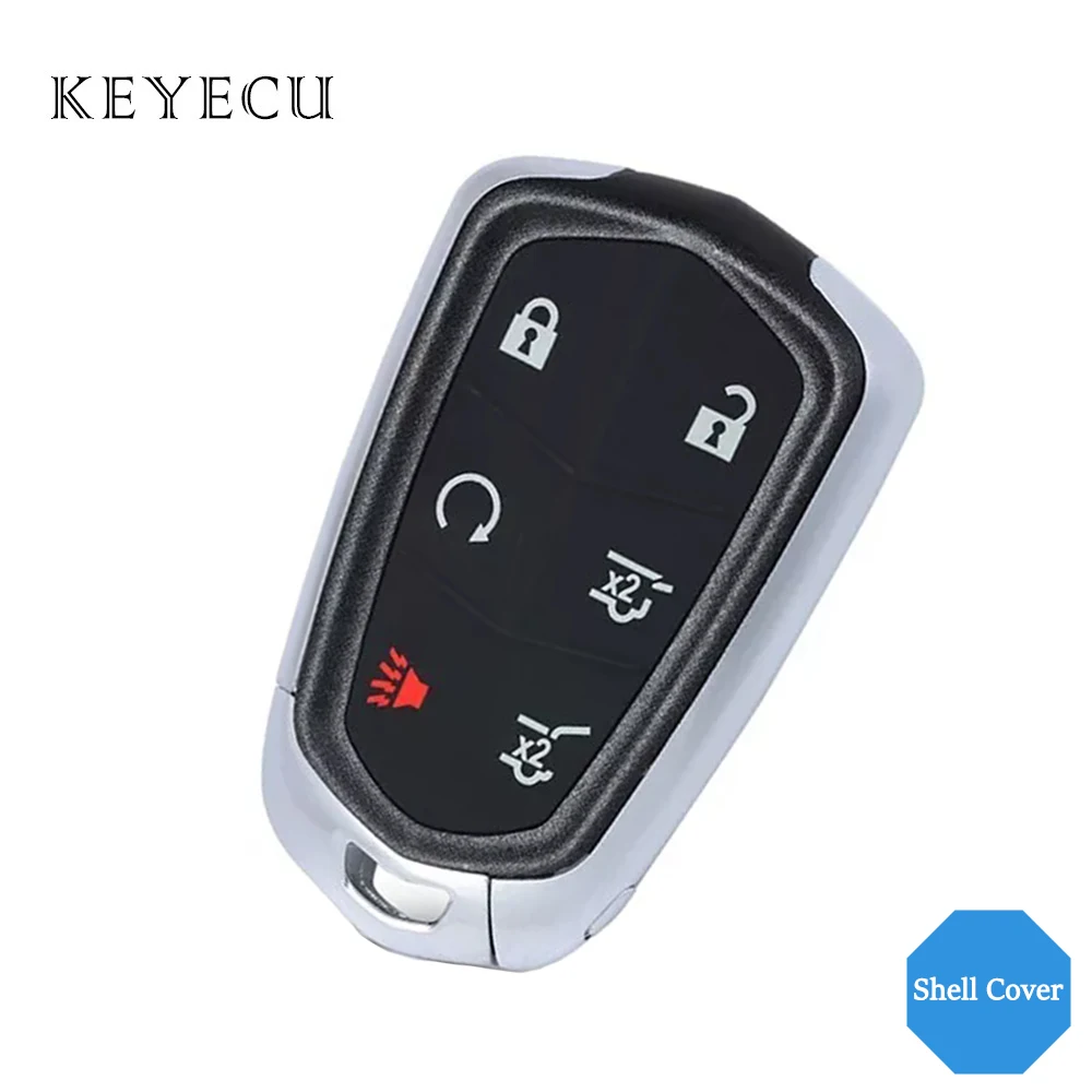 Keyecu Smart Remote Car Key Case Fob Shell Cover 6 Buttons for Cadillac Escalade / Escalade ESV 2015 2016 2017 2018 2019 2020