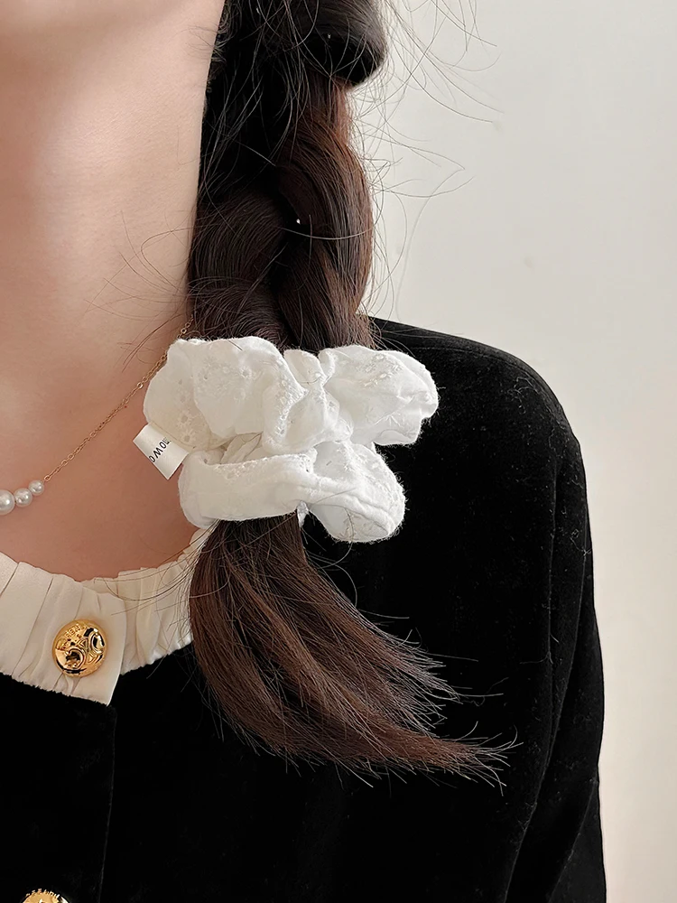 White High Elasticity Hair Ties for Women Cute  Style Large Intestine Hair Bands Fairy Tale Princess Ball Head Accessories
