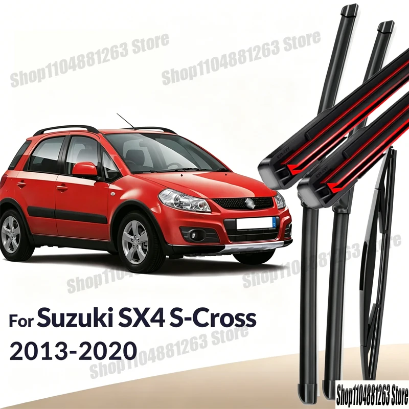 

Front & Rear Wiper Blades For Suzuki SX4 S-Cross 2013-2020 2014 2015 2016 Wiper Windshield Windscreen Window Brushes 26"+14"+10"