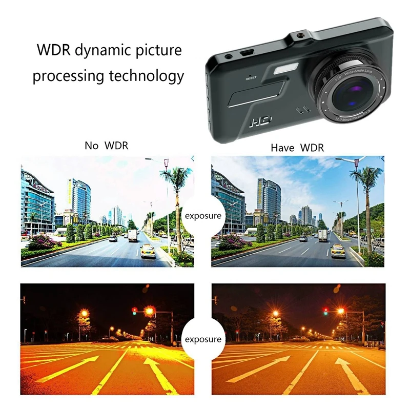 4 Inch New 1080P Car Driving Recorder Vehicle Camera Dvr Ips Dash With Motion Detection G Sensor