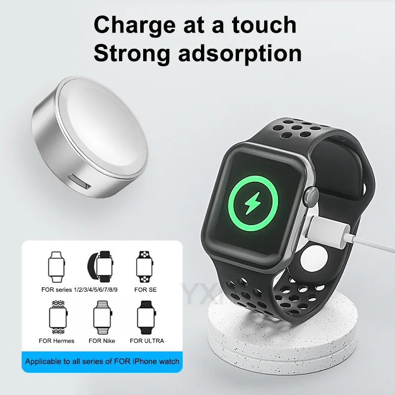 New Portable Magnetic Charger Smartwatch for Apple Watch Series 9 8 7 6 5 4 SE Type C L Port Charging for iWatch 1-9 Ultra Stand