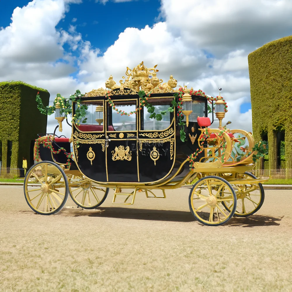 High Quality Royal Carriage Wedding Car Electric Four Wheeled Carriage European Style Customizable VIP Carriage