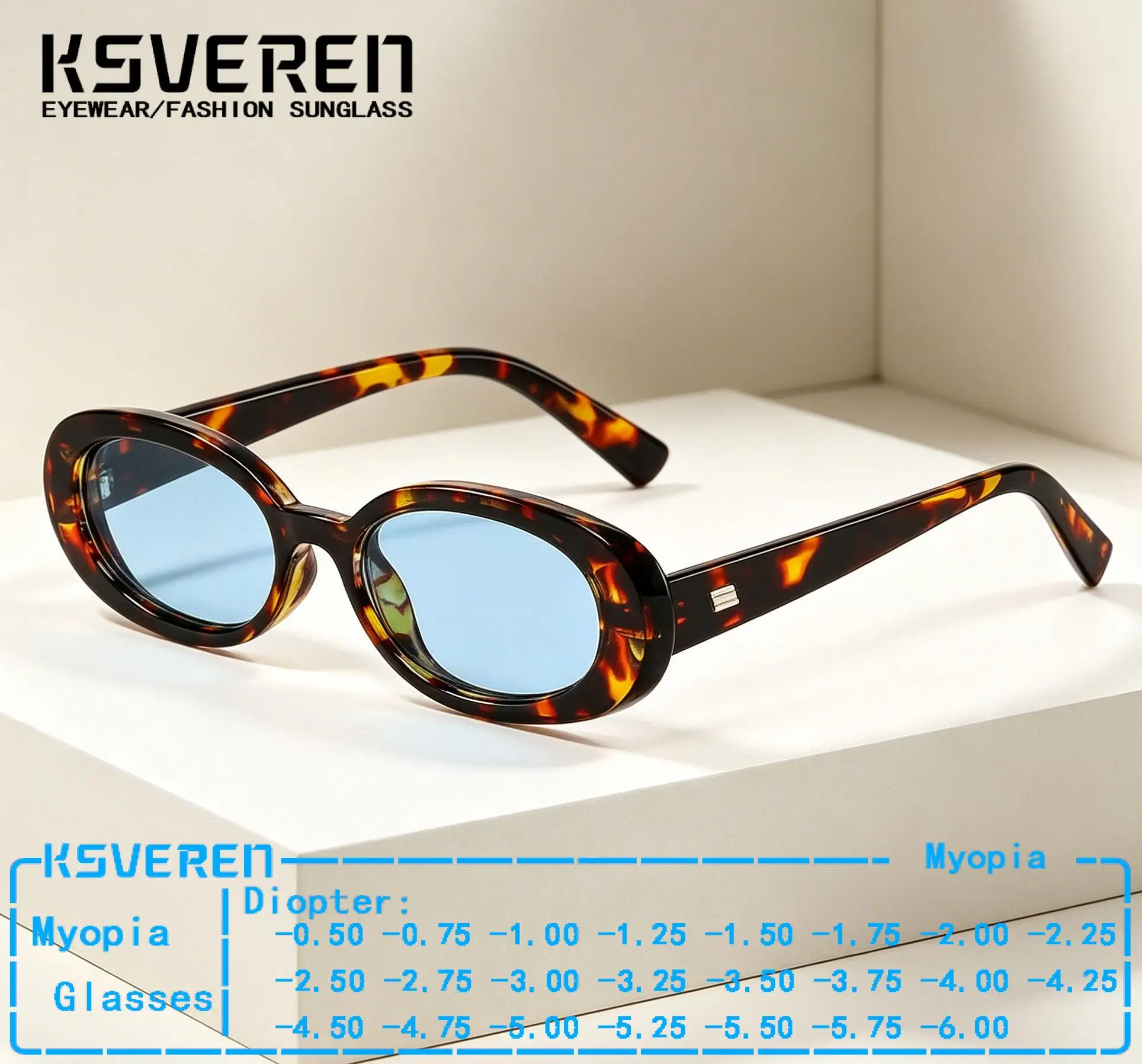 

Small Frame Oval Myopia Sunglasses Men Women Tinted Prescription Eyewear Outdoor Sunshade Driving Glasses Negative Diopter