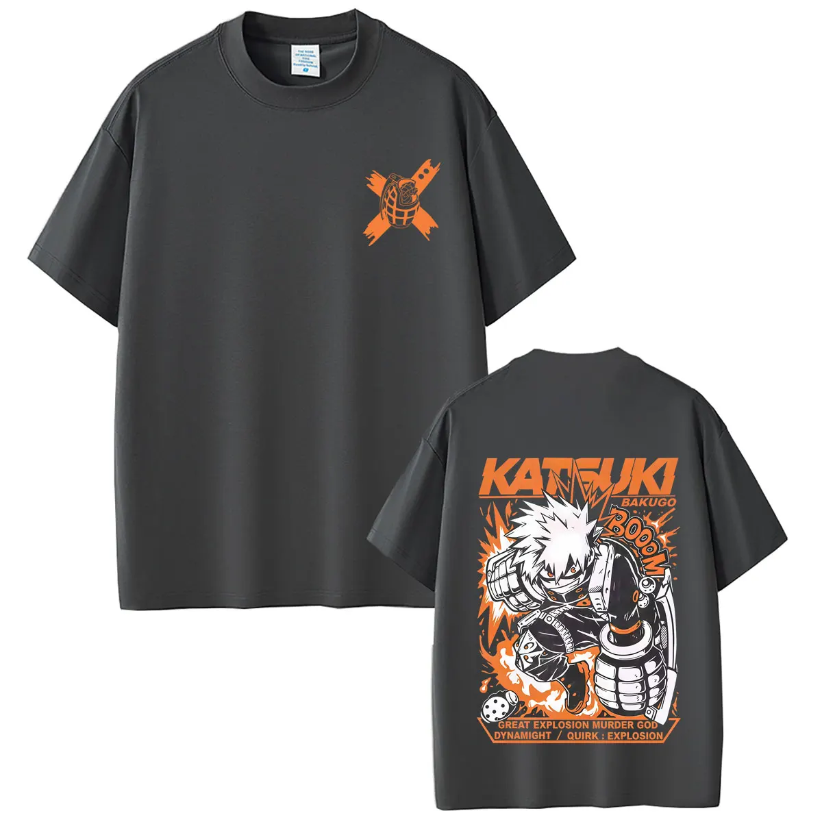 Anime My Hero Academia Bakugou Katsuki T-shirt Men Women Casual Retro Oversized T Shirts Male Cartoon Harajuku Oversized Tshirt