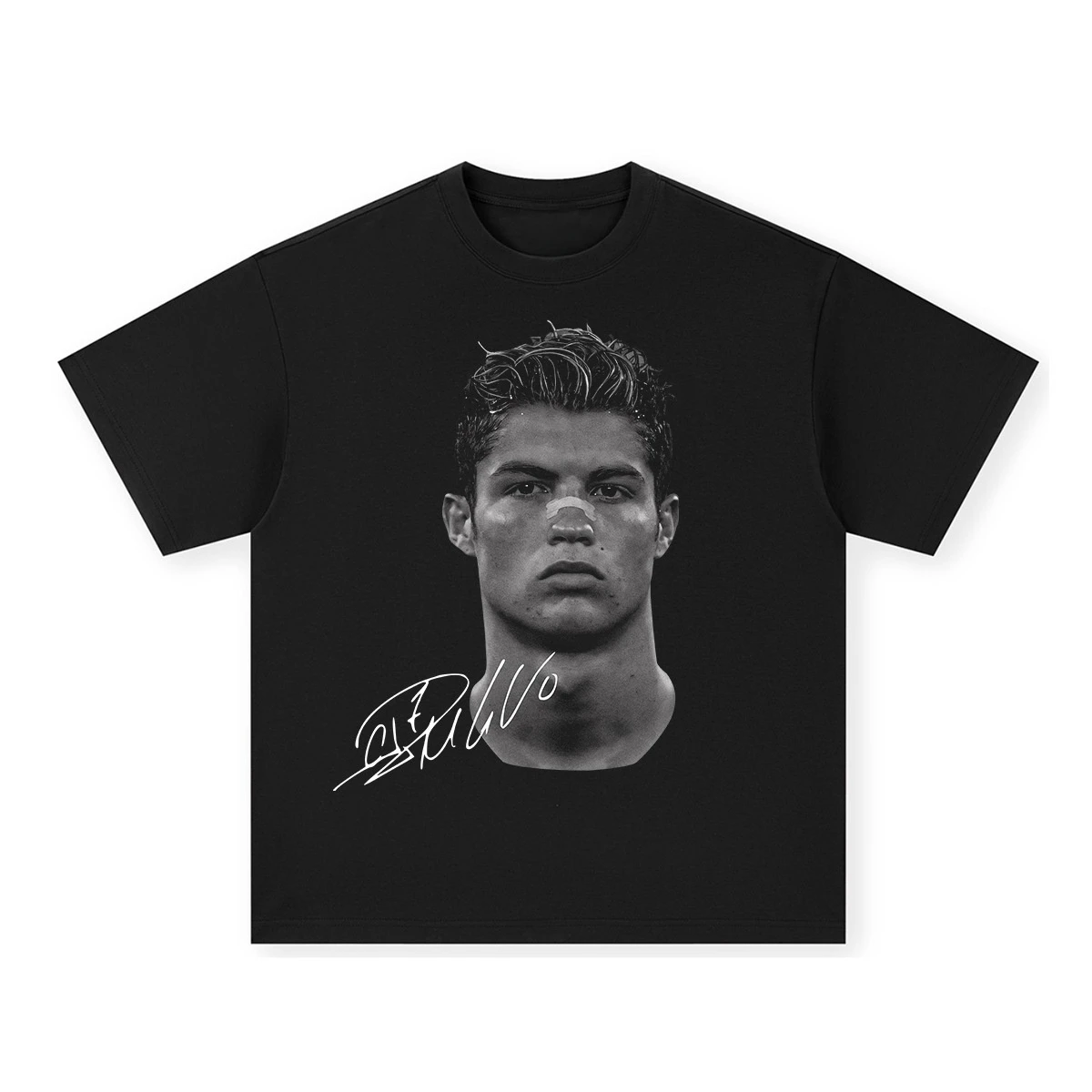 Cristiano Ronaldo Pure Cotton American-style Streets Both Sexes Fashionable Vintage Print Short-sleeved T-shirt image 2