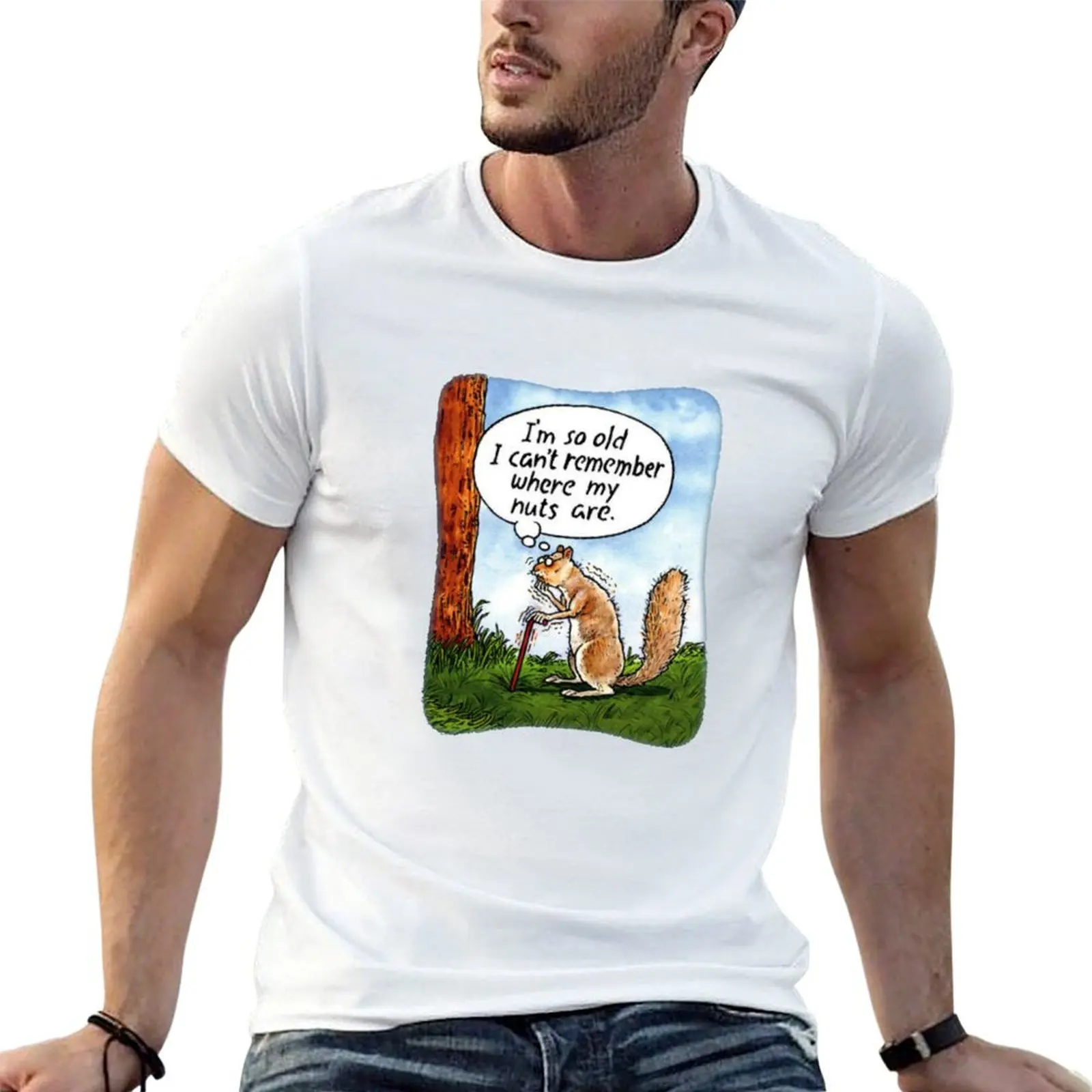أنا عجوز جدًا لا أستطيع أن تذكر حيث المكسرات تي شيرت رجالي جرافيك تي شيرت أنيمي تي شيرت تي شيرت #1