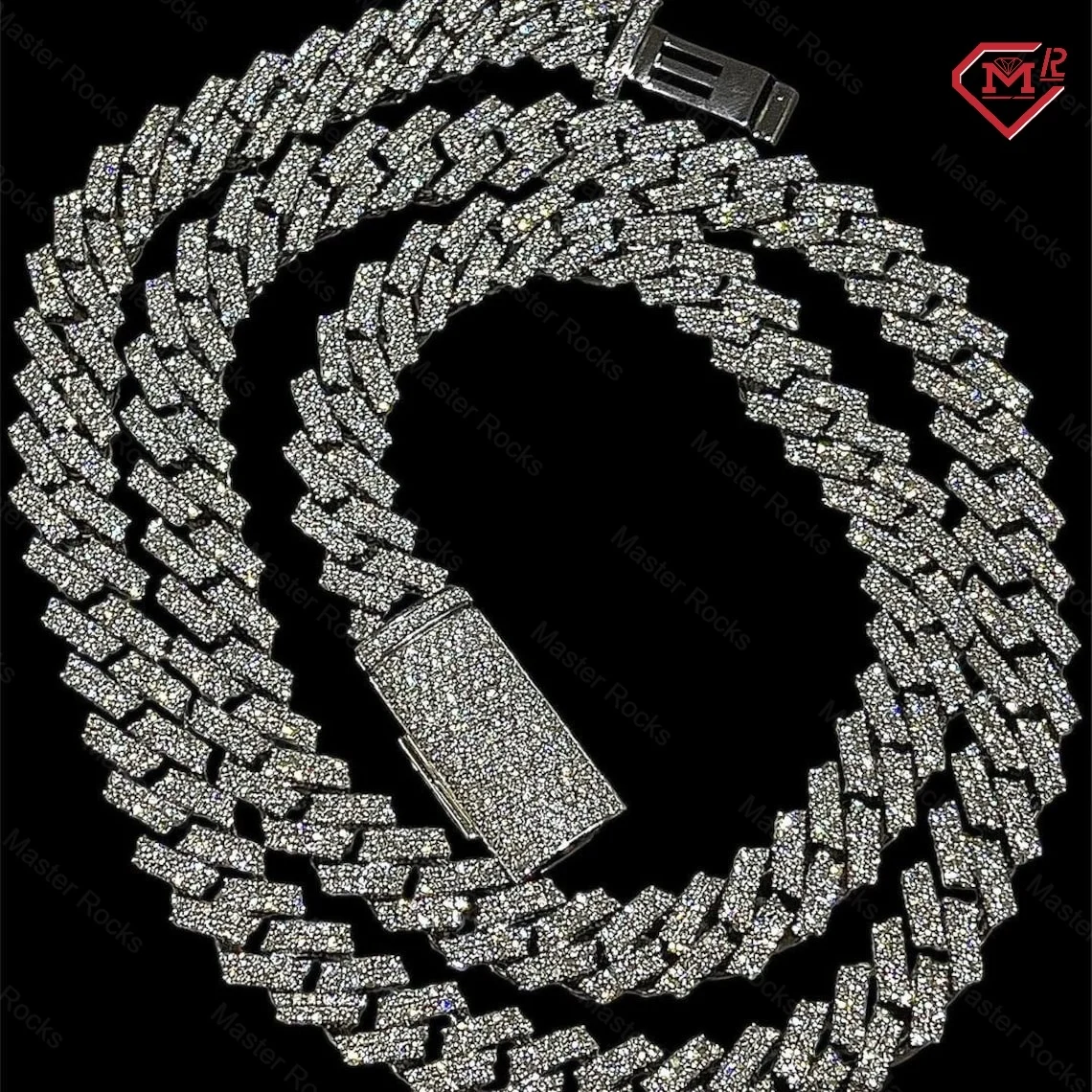 

Hiphop Moissanite Cuban Chain 10mm VVS Iced out 925 Sterling silver Moissanite Cuban Link Chain