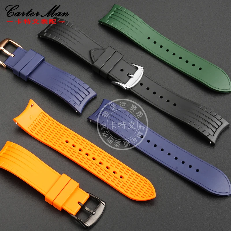 Für Citizen Blue Angel Radio Wave gebogenes blaues Gummiarmband AT8020-54L 8020-03l Dunkelblaues Herren-22-mm-Silikon-Schnelluhrenarmband