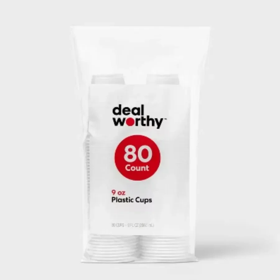 Clear Disposable Cups - 9 fl oz/80ct - BPA-Free, Non-Toxic, Cold Beverages