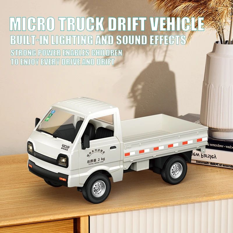 1/16 2.4G RC Car Carriage Truck Mobile Stage Car With Sound Lights 5CH Remote Control Burger Delivery Truck Kids Toys Boys Gifts
