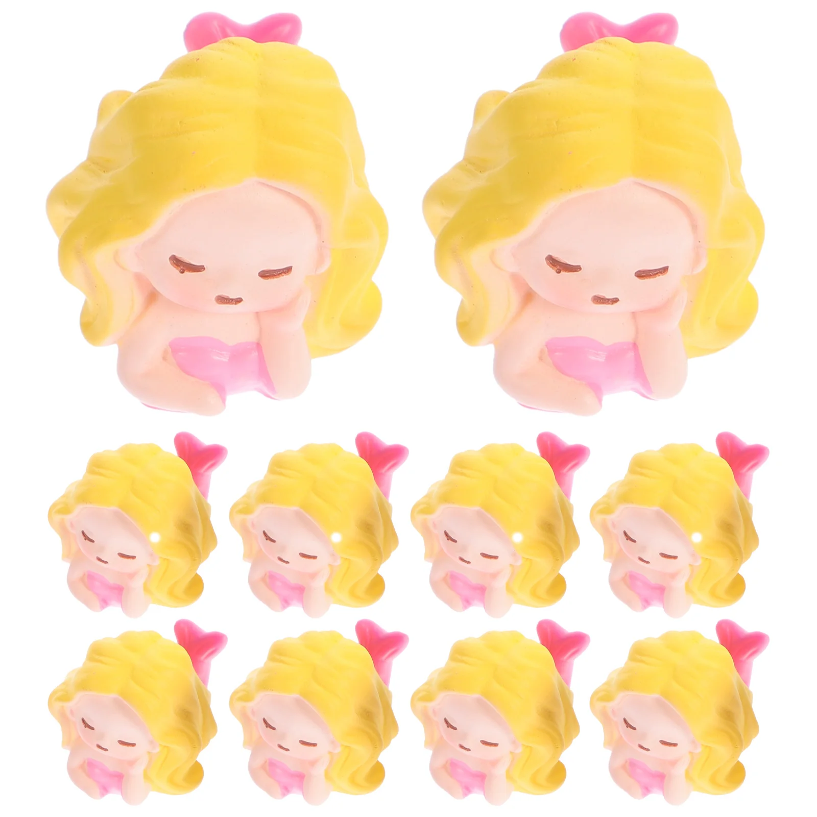 

10pcs Mermaid Figures Resin Mini Mermaid Decor For Aquarium Garden Home Office Car Desktop Small Underwater Ornament