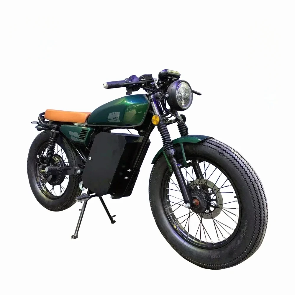 2000W Electric Motorcycle DC 72v35Ah Brushless High Speed Off-Road Vintage Moped Scooter For Urban & Country Use