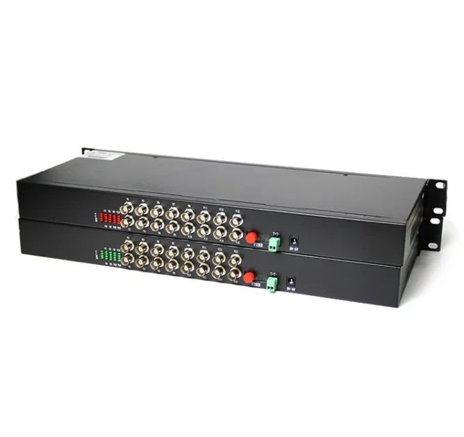 Rack-mount Return Data To Fiber SM FC Port 20KM BNC To Fiber Video Converter 16 channel