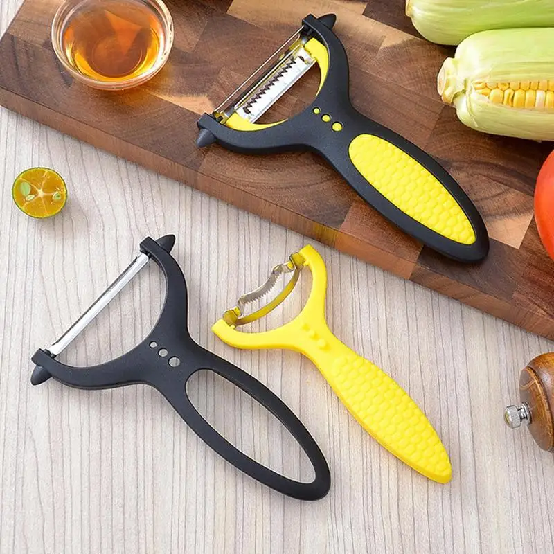 

Corn Cob Stripper Peeler 2 In 1 Carrot Cucumber Peeler Multifunctional Ergonomic Handle Heavy Duty Kitchen Stripper For Veggie