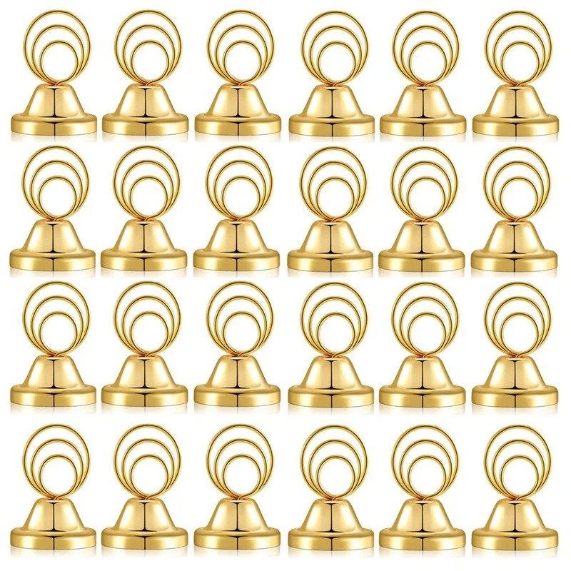 

24 Pcs Gold Table Number Holders Wire Picture Holder Small Size Table Card Holders Tabletop Metal Place Card Holder