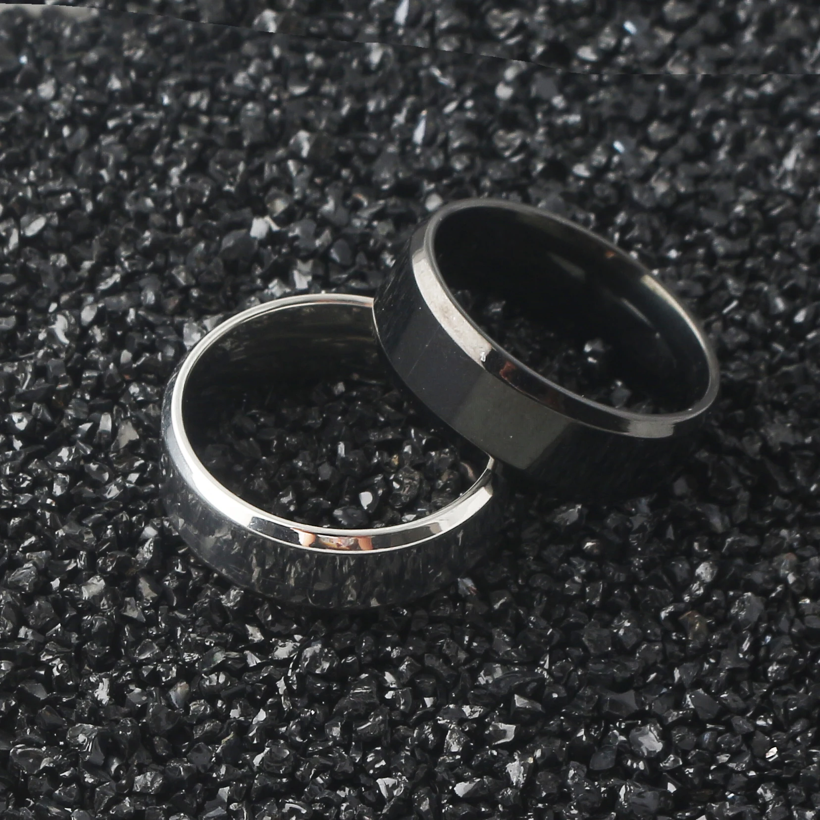 15 Fashion Jewelry Ring Men Stainless Steel Black Rings For Women