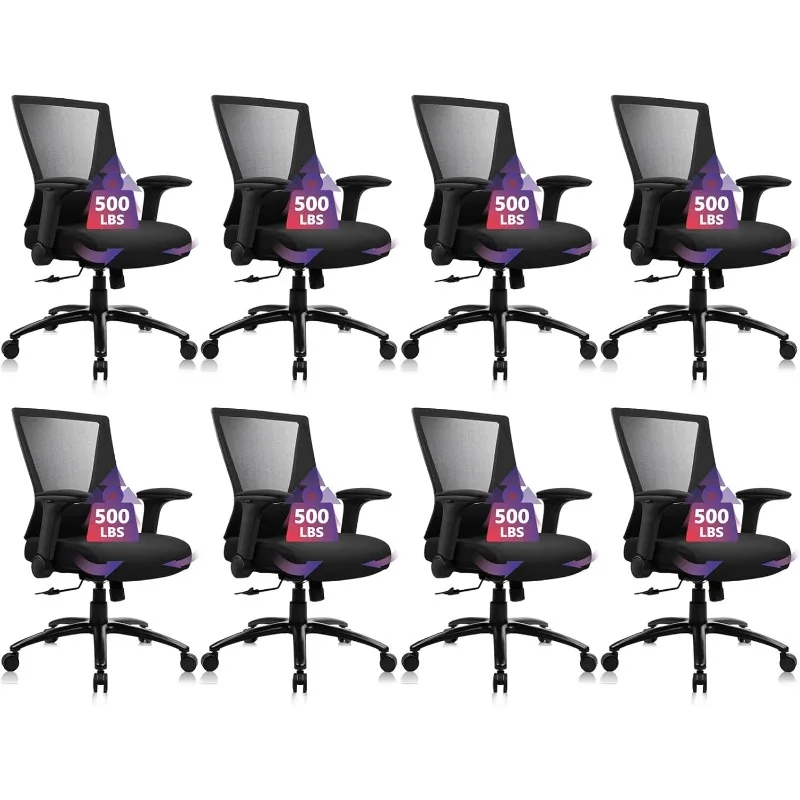 

Большое и высокое офисное кресло. Прочное эргономичное настольное кресло 500 фунтов с откидными подлокотниками и широкой толстой подушкой для сиденья.