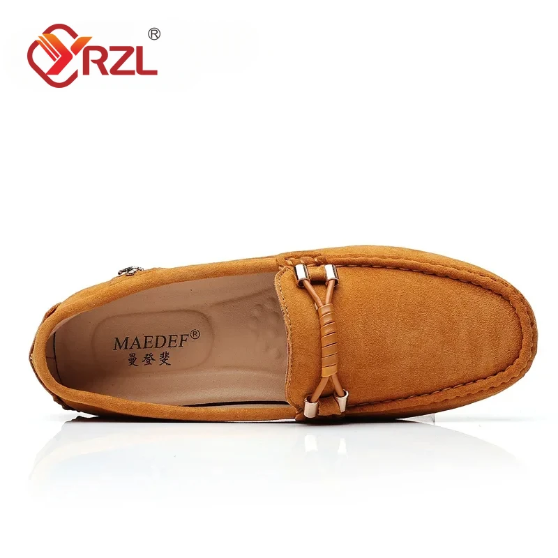 YRZL-Sapatos casuais masculinos de couro para condução, mocassins confortáveis, sapatilhas masculinas, alta qualidade, moda, 2024