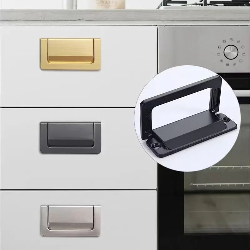 

Gold Drawer Handle Flip Cover Hidden Handle Modern Handle for Furniture Cabinet and Wardrobe Door Handle Kitchen Drawer Handle