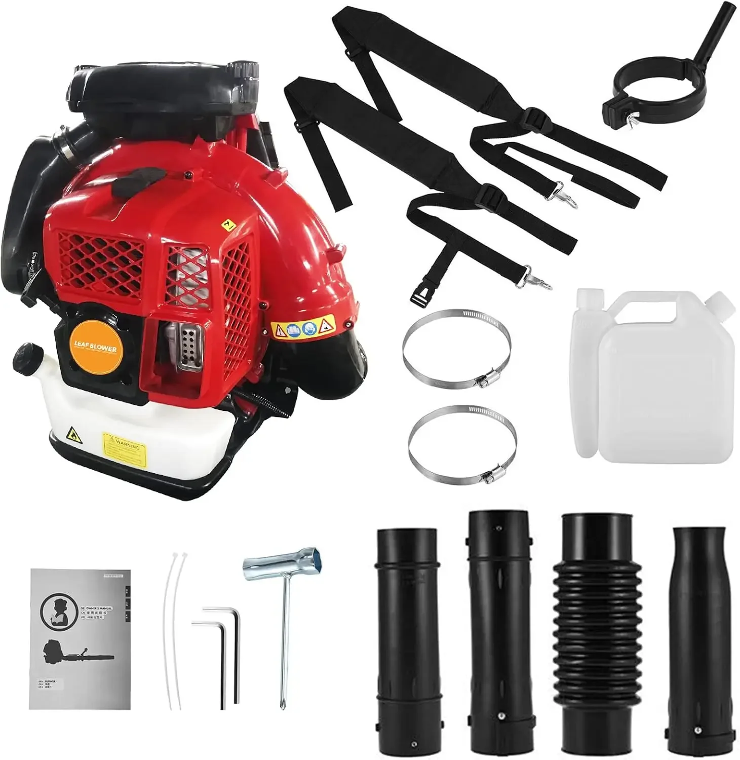 80CC 900CFM Leaf Blower - 2 Stroke Backpack Gas Powered Leaf Blower, Grass Lawn Blower Air Cooling Gasoline Backpack Grass Blowe