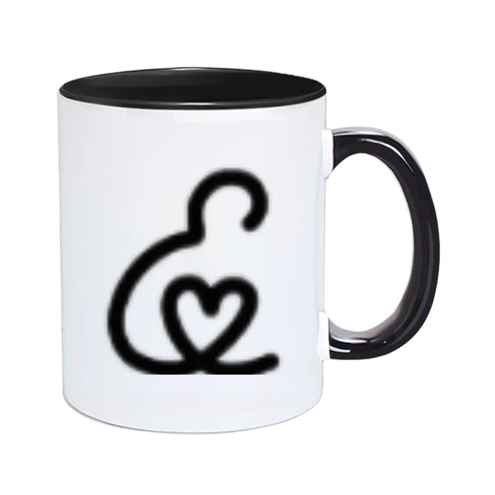 11oz Ceramic Coffee Mug with Heart and Swirl Pattern Tableware for Valentine's Day and birthday Home Use Holiday Present Christm