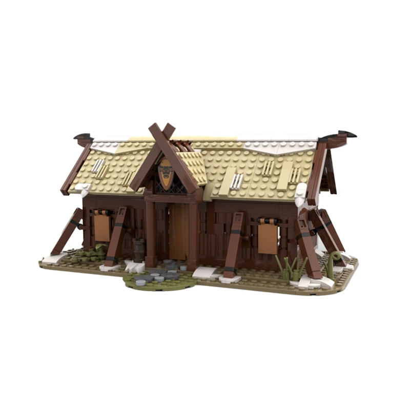 Mittelalterliche Serie Modulares Gebäude Mini Vintage Holzhaus Block MOC Longhouse Modell Technologie Ziegel Montageset Kinderspielzeug Geschenk