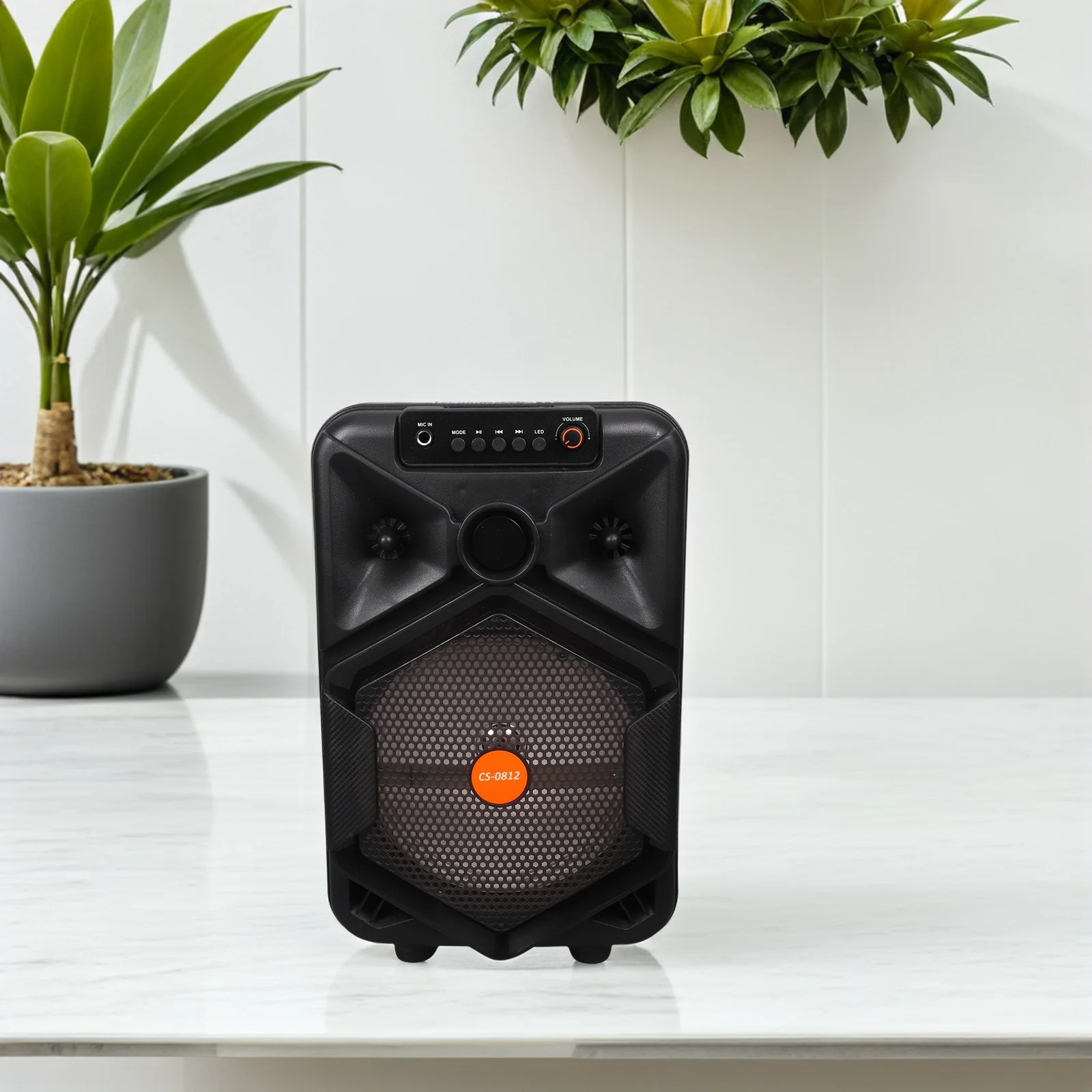 

Portable Speaker With Wireless Microphone Subwoofer Karaoke Machine Outdoor Led Lights Rechargeable