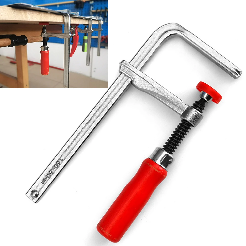 

120-300mm Wood Handle Guide Rail Clamps with Screw Action Arm for Woodworking fit MFT Table and Cutting Track