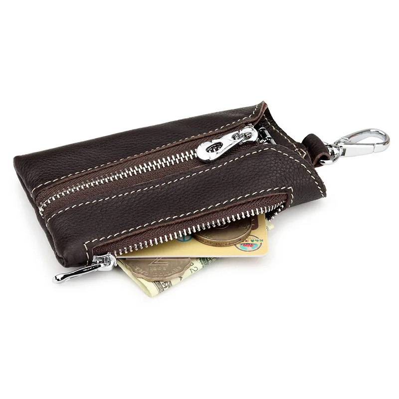 Taille hängen Leder Schlüssel etui Retro Männer Business Multifunktion sreiß verschluss Auto Schlüssel halter Organizer Tasche Münze Geldbörsen Schlüssel bund Brieftasche