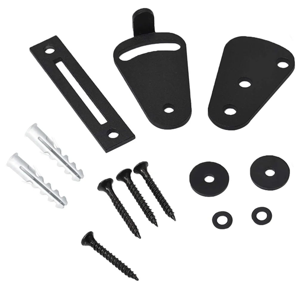 

Barn Door Lock Sliding Wood Latch Privacy Lock Steel Matte Black Finish Flush Mount Left Right Hole Heavy Duty Rolling Latch