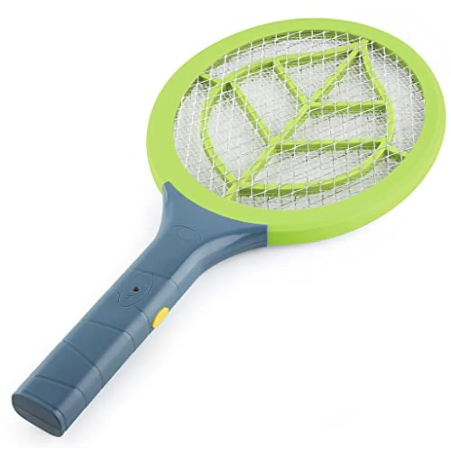 

Indoor and Outdoor Electric Fly Swatter Bug Zapper Racket, ABS Plastic, Black, 3-Layer Safety Grid Instant Kill