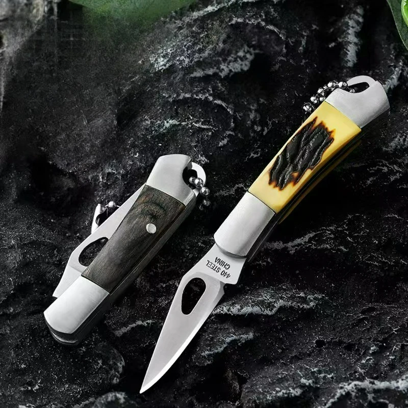

6 Mini Portable Keychain Folding Knife EDC Tools Outdoor Self Defense Exquisite Titanium Alloy Art Knife Camping RV