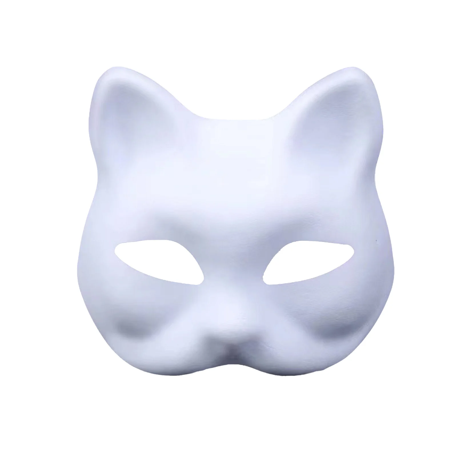 Japanese Mask Cat Mask Half Face Hand-painted Cat Fox Mask DIY Blank Cat Mask Anime Slayer Masquerade Halloween Cosplay Prop