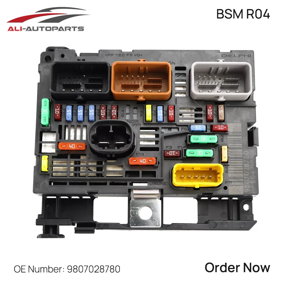 

9807028780 Fuse box assembly For Peugeot Berlingo Partner 308 408 607 Expert Jumy Citroen C4 BSM R04 9664706180