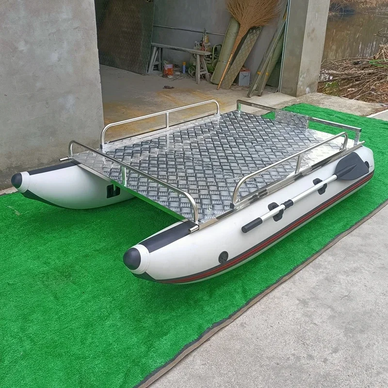 Double Body Inflatable Detachable Fishing Lure Platform Thickened Fishing Boat Lure Boat Water Platform Raft Fishing Boat