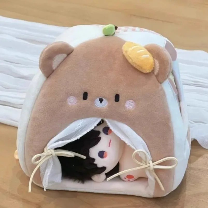 Cotton Doll Tent Bed Cute Small Animal Doll Bed For 10cm Plush Figure Storage Photo Shoot Decoration Ornament Festival Gift view 5