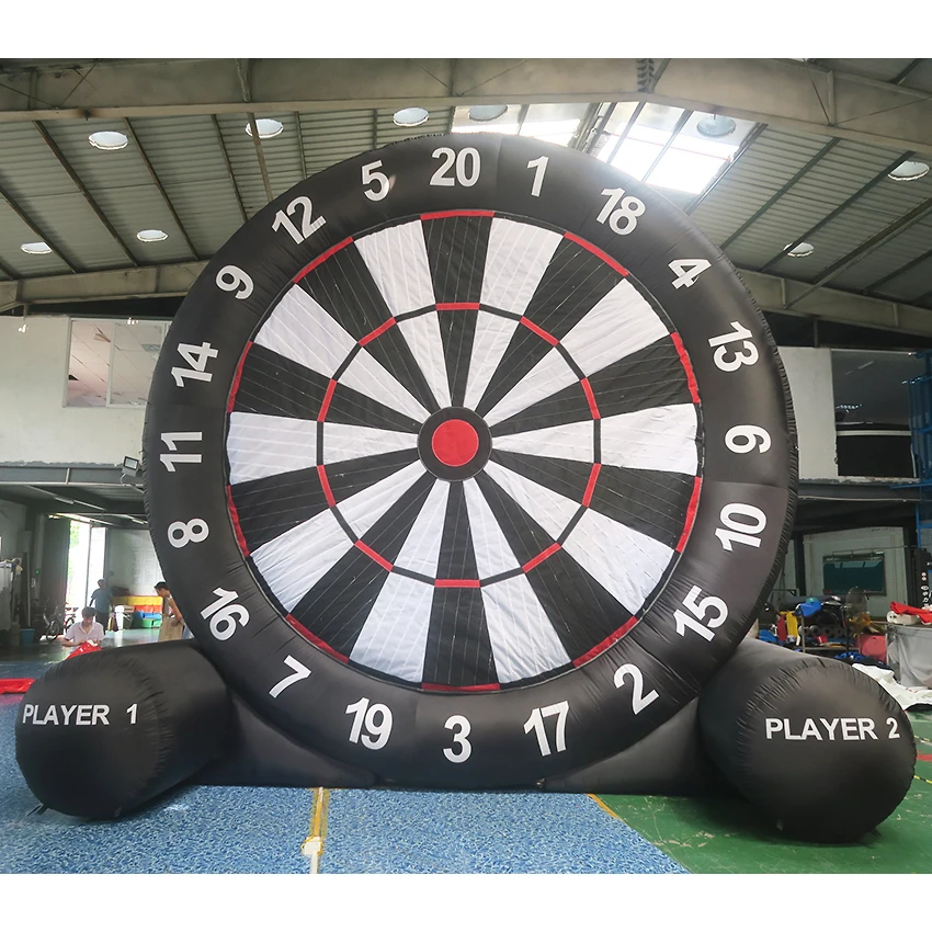 

fast air ship to door,4m 13ft high giant inflatable foot dart board, kids adults football soccer inflatable darts games for sale