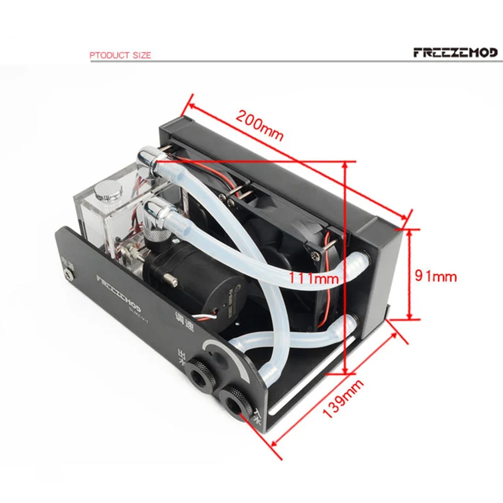 FREEZEMOD 160mm Aluminum Radiator One-piece Desktop Cooling Module Double 80mm Fans 600H/L Flow 4M Elevation SLMZ-V-T