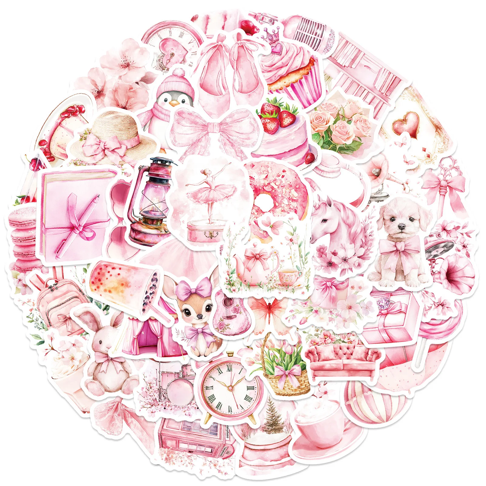 

10/50PCS New INS Style Pink Series Graffiti Stickers Cute Cartoon Decal Notebook Phone Guitar Fridge Scraphbook Classic Kid Toys