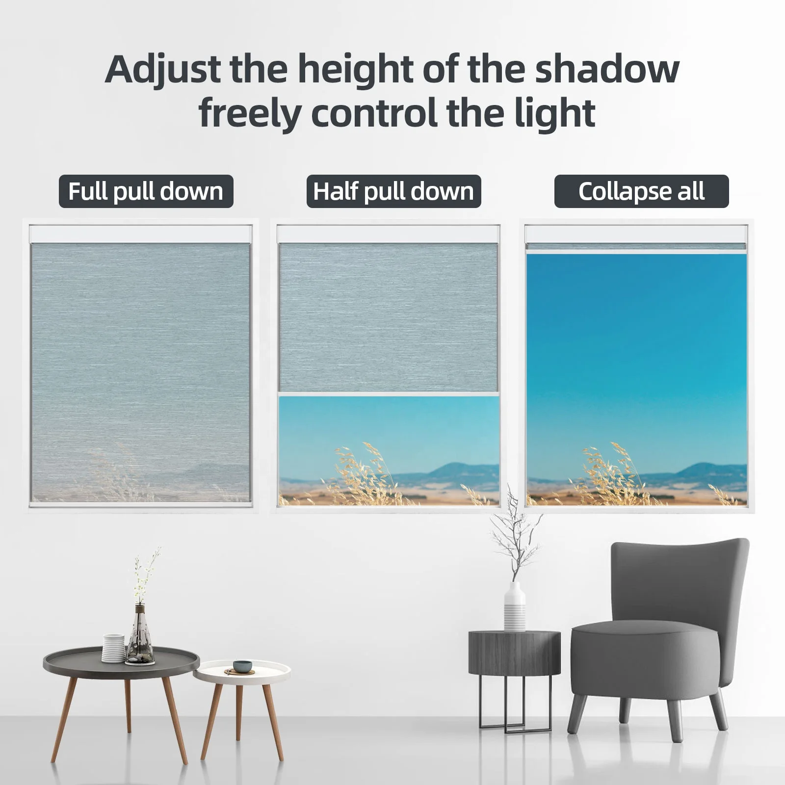 Akku-Rollo und Jalousien, Rollos, Verdunkelungs-Rollo